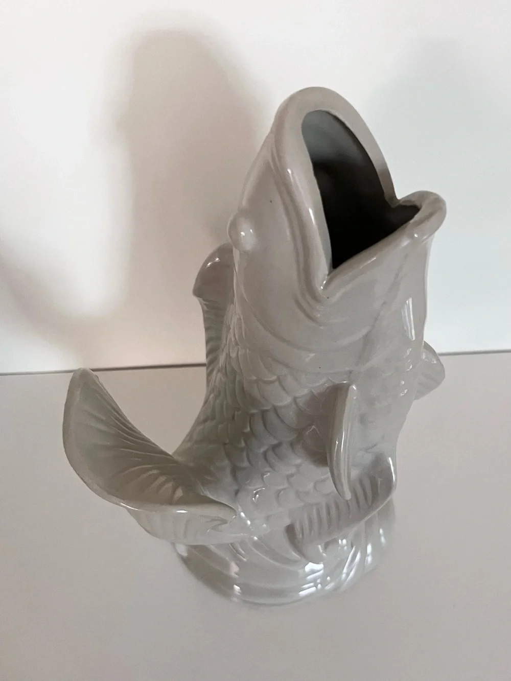 Koi fish glazed ceramic vase